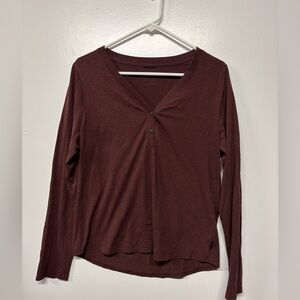 Patagonia Maroon Long Sleeve Cotton T-shirt Size Large